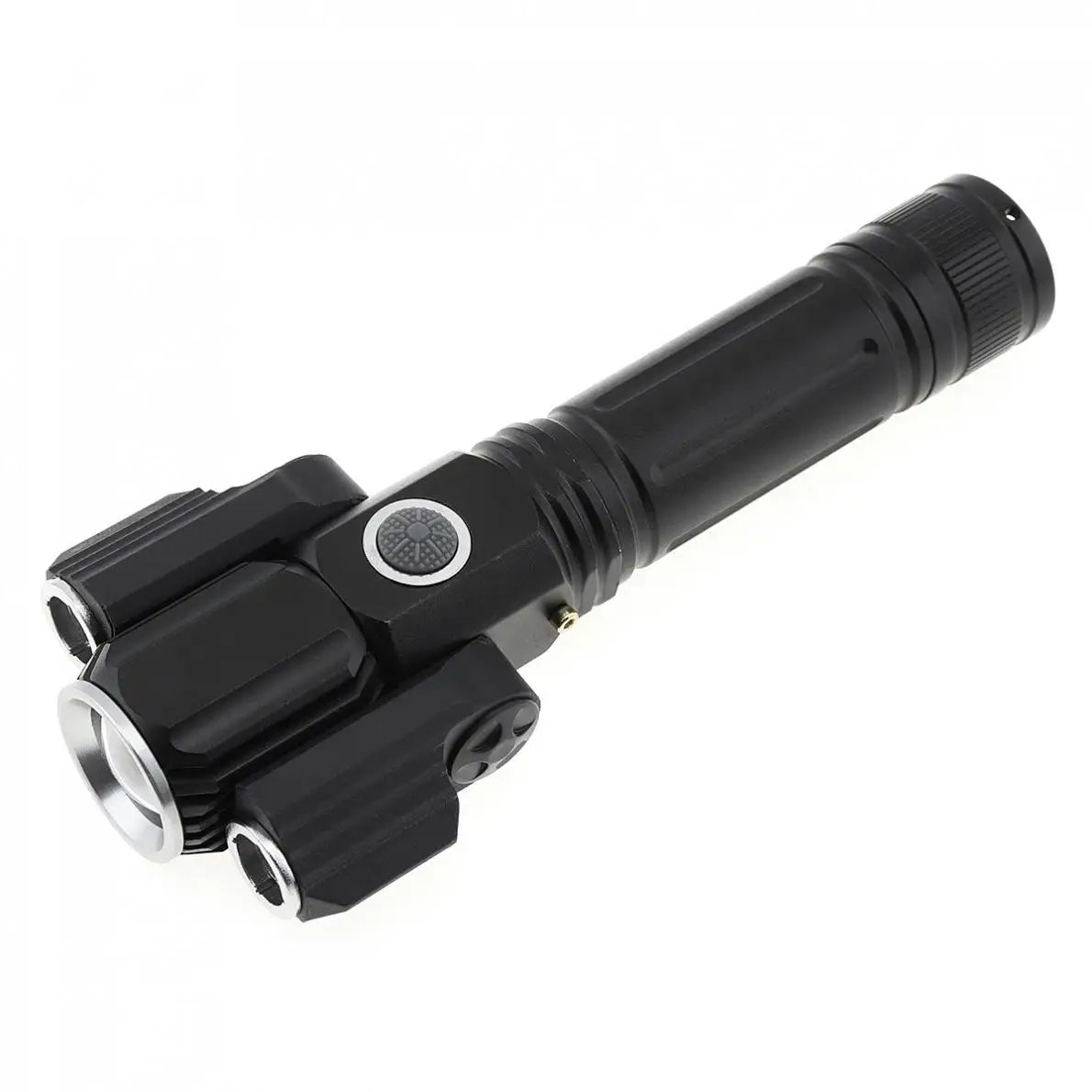 

Super Bright 300m 2000 Lumens Zoomable Rechargebale Flashlight Suit + 2 Wing Light+4 Lighting Modes LED Torch for Outdoor Hiking