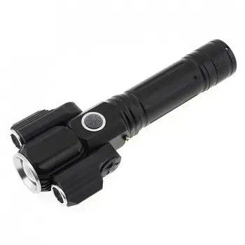 

Super Bright 300m 2000 Lumens Zoomable Rechargebale Flashlight Suit + 2 Wing Light+4 Lighting Modes LED Torch for Outdoor Hiking