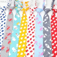 Милые Детские эластичные Галстуки для мальчиков и девочек с изображением утки, собаки, медведя, слона, милые вечерние галстуки-бабочки из хлопка с животным принтом 7 см