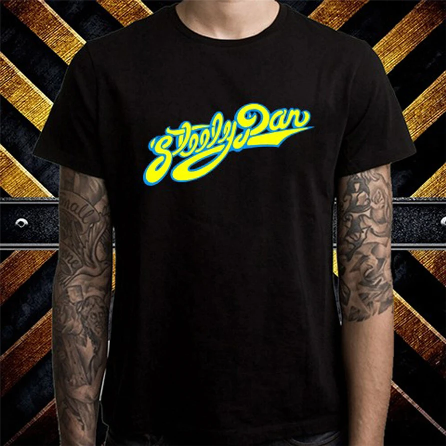 Steely Dan Logo Jazz Pop Rock Music Men'S Black T-Shirt Size S To 3Xl Loose Top Ajax Funny Tee Shirt | Мужская одежда