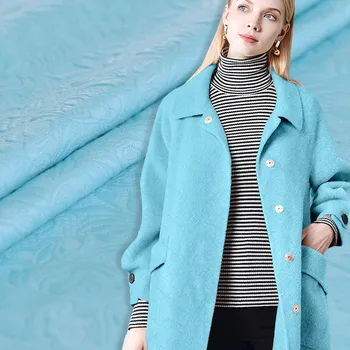 

Mint Sea blue heavy cotton jacquard fabric for coat telas tissu au metre bazin riche getzner tissus au metre tecido tela telas