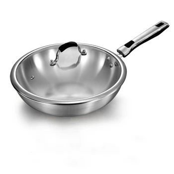

Germany no-smoke non-stick wok 304 stainless steel household uncoated wok induction cooker gas application
