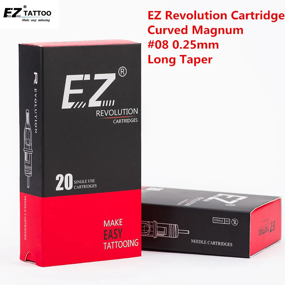 Картридж для тату EZ Revolution Изогнутые Иглы Magnum #08 0 25 мм стандартный L taper 5 картриджей