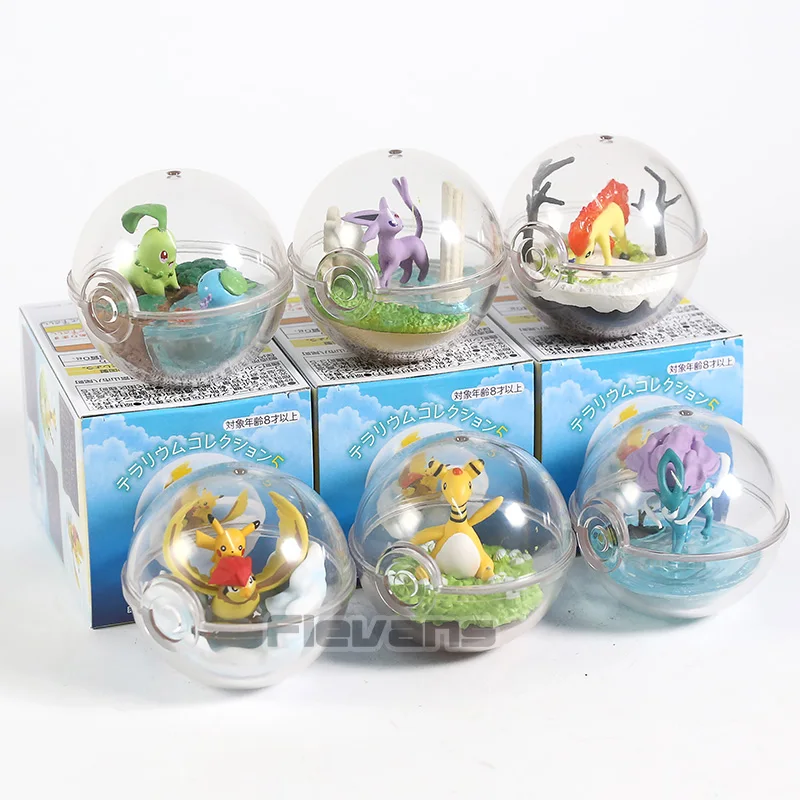 6 шт./компл. прозрачный шар с Пикачу, Бульбазавр, Иви Snorlax Dragonair Lapras ПКМ Аниме фигурки с узором в виде игрушек; подарок для детей