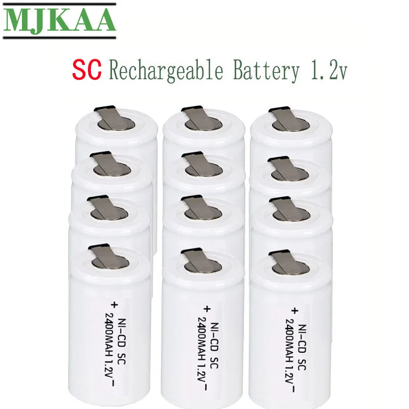 10/12/20 шт Высокое качество SC 1 2 V 2400mAh аккумуляторная батарея Sub C батареи для
