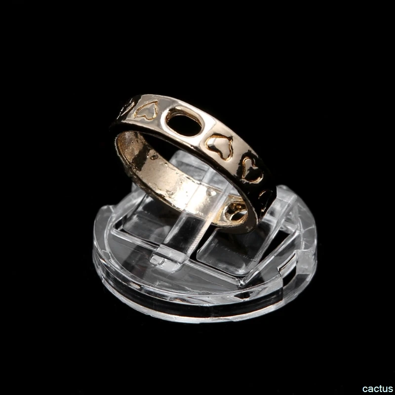 Прозрачное Кольцо на палец Дисплей Стенд держатель ювелирных изделий лоток кольцо пластиковая витрина