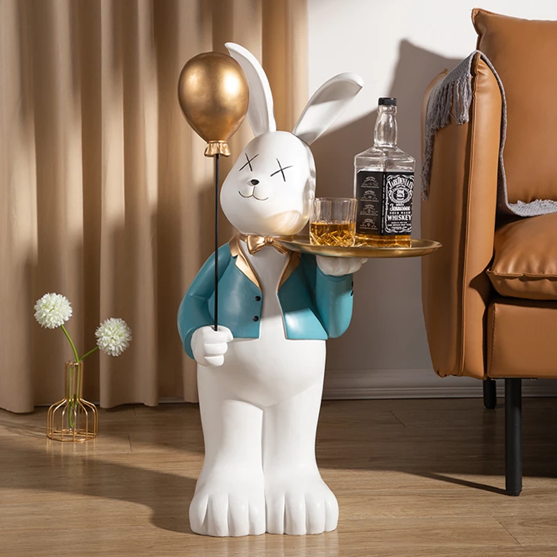 

Home Decoration Accessories For Living Room Rabbit Landing Large Ornament Figurines For Interior Resin Sculptures And Statues