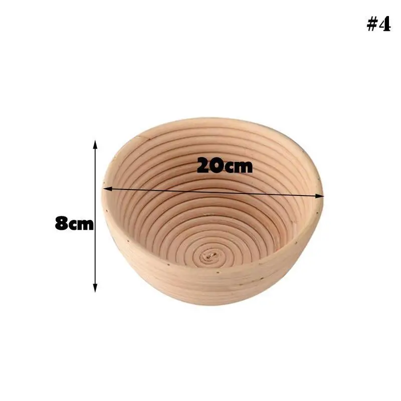 round 20X8cm Овальная хлебная корзина из натурального ротанга, ферментация, деревянные тесто для выпечки, корзины для еды, кухонный Органайзер хранилище, коробка, аксессуары - Цвет: round 20X8cm