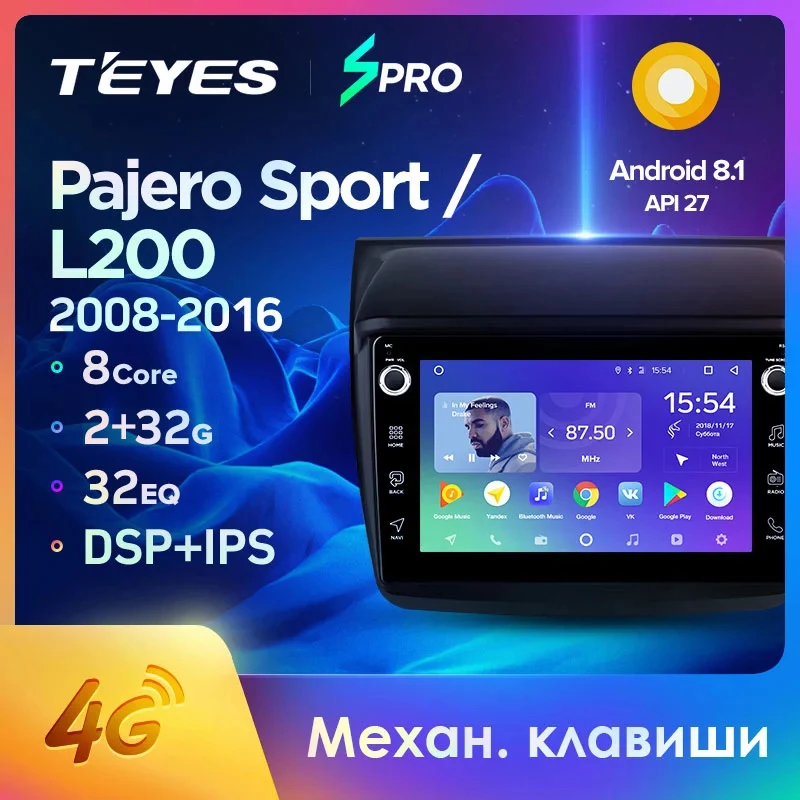 TEYES SPRO Штатная магнитола для Мицубиси Паджеро Спорт 2 поколение Mitsubishi Pajero Sport L200