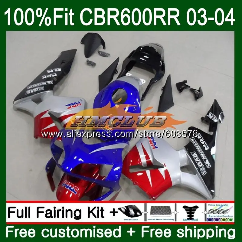 Литые изделия для Honda CBR 600RR 600F5 CBR600 RR 2003 2004 72CL. 47(Европа), серебристый, голубой, CBR600RR CBR600F5 CBR 600 RR F5 03 04 OEM обтекатели - Цвет: No. 1