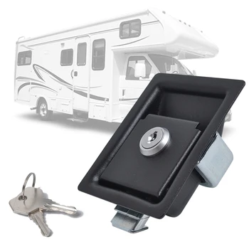 

RV Car Latch Durable Universal Weather Resistant Panel Paddle Entry 2 Keys Pull Type Anti Rust Handle Knob Door Lock