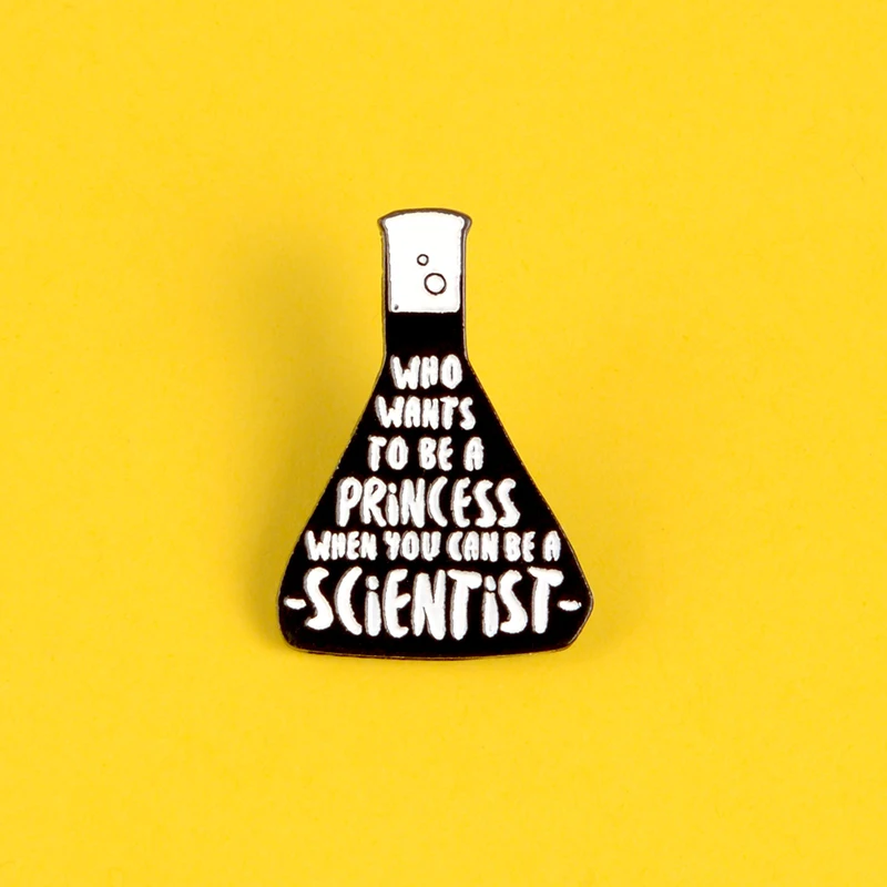 Science Experiment Bottle Metal Enamel Brooch Chemical Test Scientific Princess Bad Pin Creative Trendy Costume Backpack Jewelry