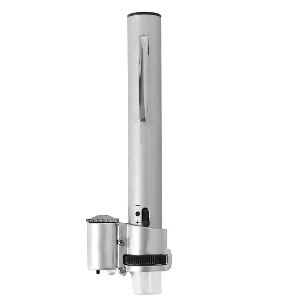 

100x High Magnifying Power Magnifying Glass Metal Pen-Shaped Microscope with Adjustable LED Lights MG10085-9 #40