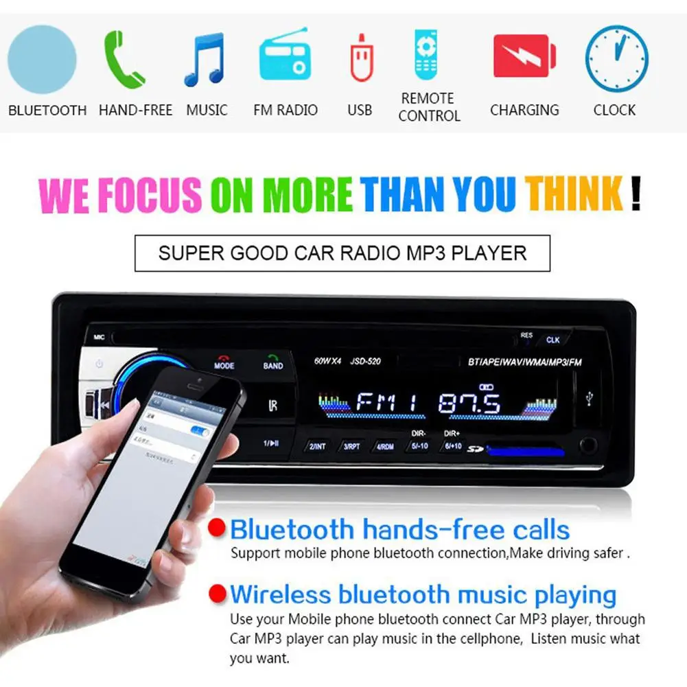 Автомобильная электроника Bluetooth 2,0 Беспроводная Автомобильная стерео радио MP3 медиаплеер u-диск громкий динамик автомобильный аудио Автомобильные аксессуары интерьер
