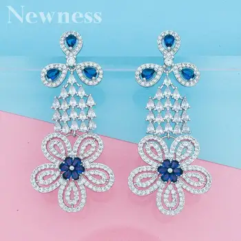 

Newness Brand New Fashion Popular Luxury Long Dangle Full Mirco Pave Cubic Zirconia Engagement Party Earring