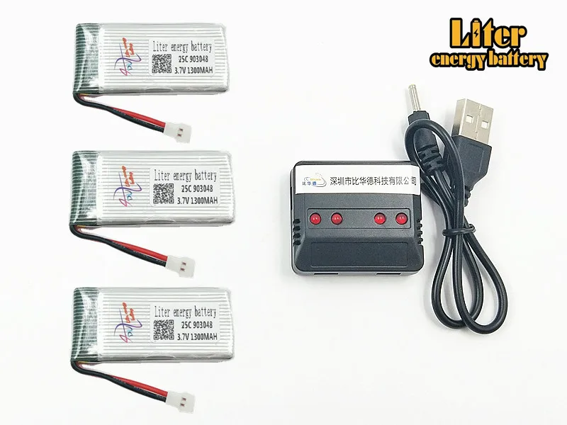 1300mAh 3 7 V 903048 25c LiPo батарея + USB вилка AC зарядное устройство forX5SW X5SC X5 X5C RC Дрон