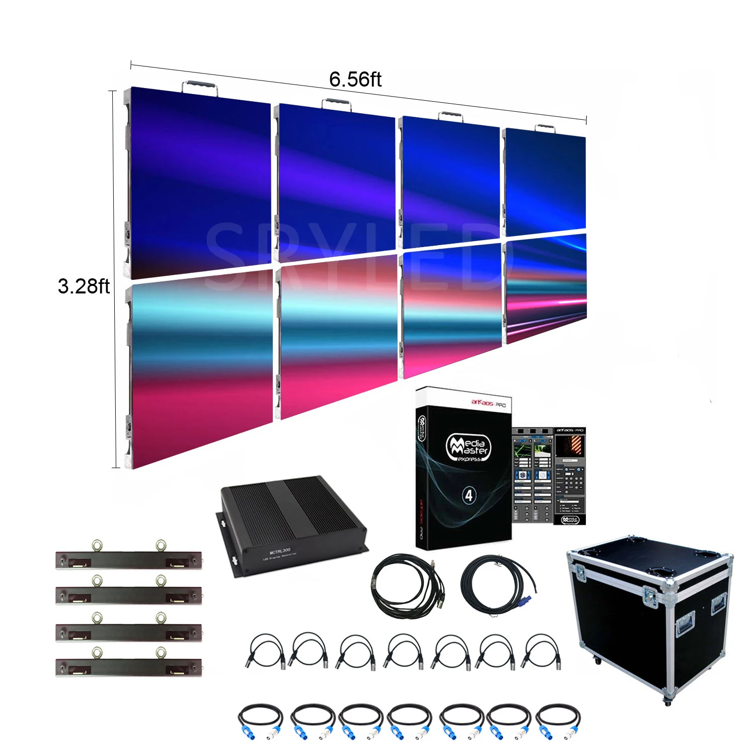 Sistema de de vídeo para exteriores, Panel de pantalla LED de 6,56 pies X 3,28 pies, alquiler P3.91, controlador, paquete y haz colgante| | - AliExpress