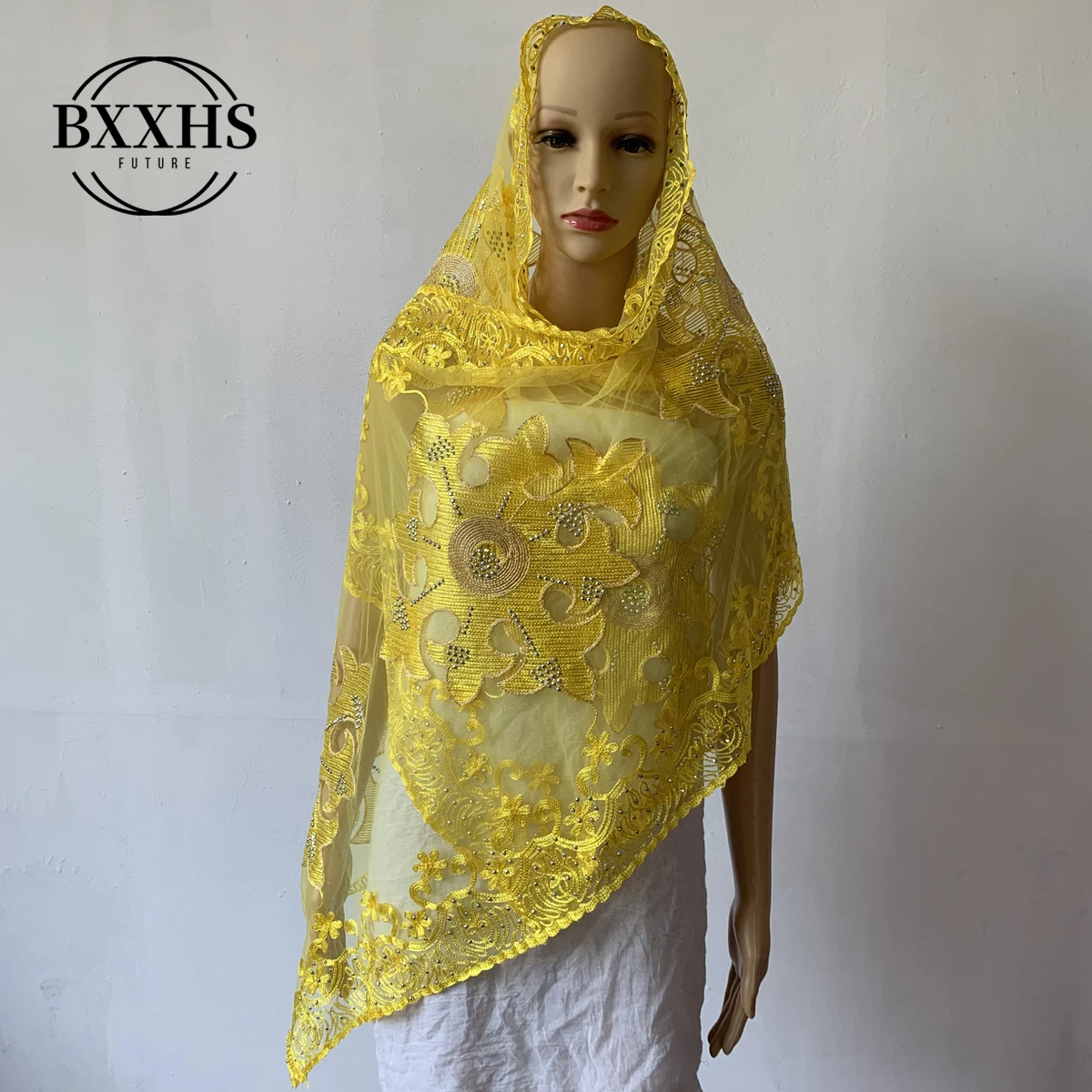Африканские шарфы, мусульманский специальный вышивка маленький шарф из тюли, 2,1*0,5 метров маленький размер шарф для Шали Обертывания