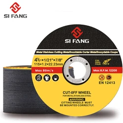 Disque de coupe circulaire en résine pour le métal, 115mm/4.5 pouces, 5 à 60 pièces, pour barre de tuyaux en acier et fer 
