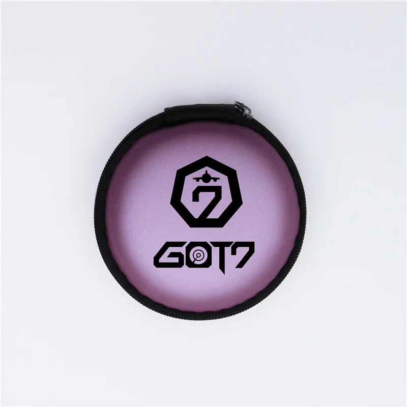 Kpop EXO TWICE GOT7 Seventeen коробка для наушников телефон ящик для хранения кабелей хорошее качество сумка для хранения кабеля - Цвет: GOT7 purple