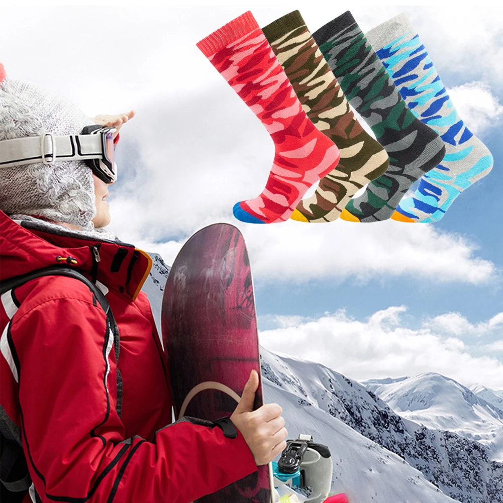 Дышащие походные утолщенные спортивные носки для путешествий, мягкие уличные Лыжные носки для альпинизма, эластичные Нескользящие зимние теплые носки для велоспорта