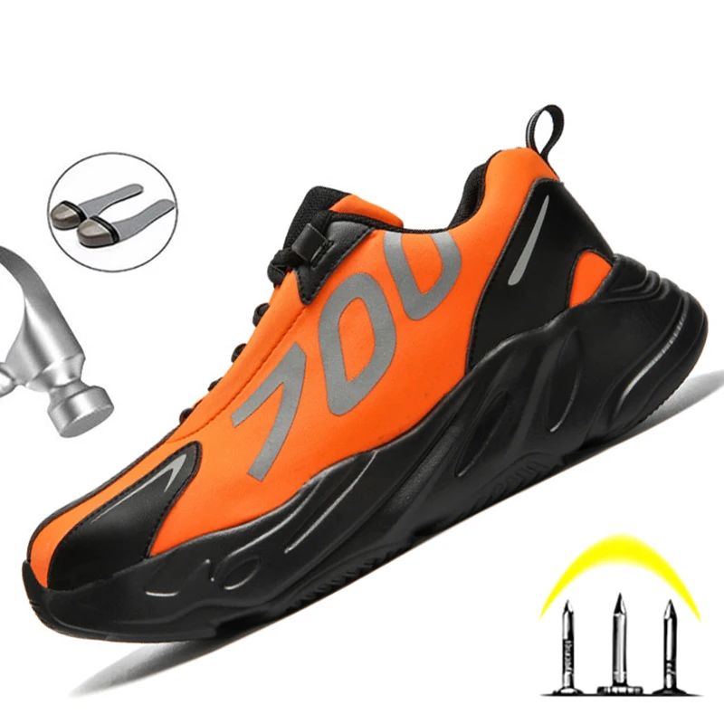 PROD 1005002905398219 Fashion Work Sneakers Men Safety Shoes Steel Toe
Puncture Prrof Work Safety Boots White Shoes Kevlar Security Boots Male
Black