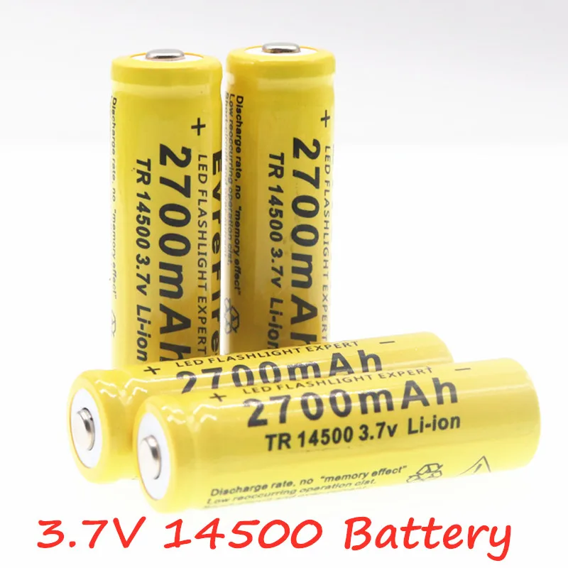 Супер высококачественный 14500 аккумулятор 2700mAh 3,7 V литий-ионная аккумуляторная батарея для фонарика