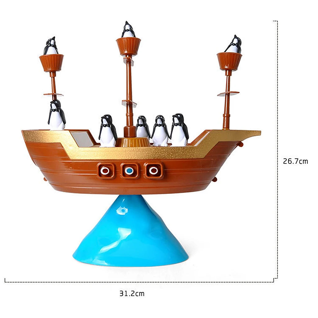Funny Desktop Game Pirate Boat Toy Penguin Balance Game ABS Plastic
