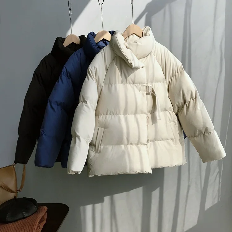 Зимние теплые парки, корейское пальто на шнуровке, женская одежда с хлопковой подкладкой, пуховик, уличная одежда