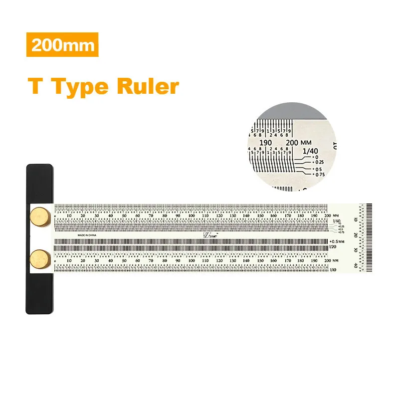 Высокоточная шкала линейка Т-типа отверстие линейка из нержавеющей стали деревообрабатывающий Scribing Mark линия Калибр плотник измерительный инструмент