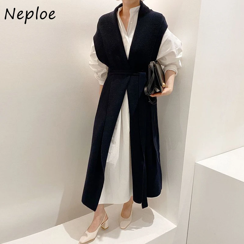 Костюм Neploe в Корейском стиле шикарное свободное платье-рубашка с пышными