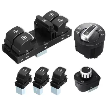

5ND959855 5ND959565A 6pcs Window Control Switch Headlight Mirror Switch Button For VW/Passat CC B6 Golf MK6 Jetta MK5
