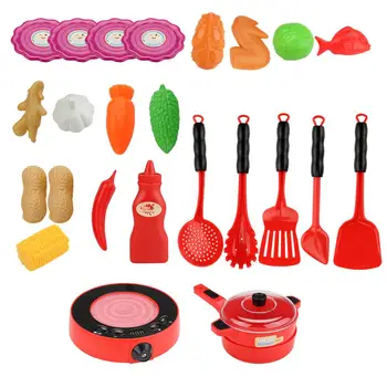 

Yiwa 25PCS Electric Simulation Induction Cooker Lighting Digital Display Voice Reports Small Appliances House Pretend Game