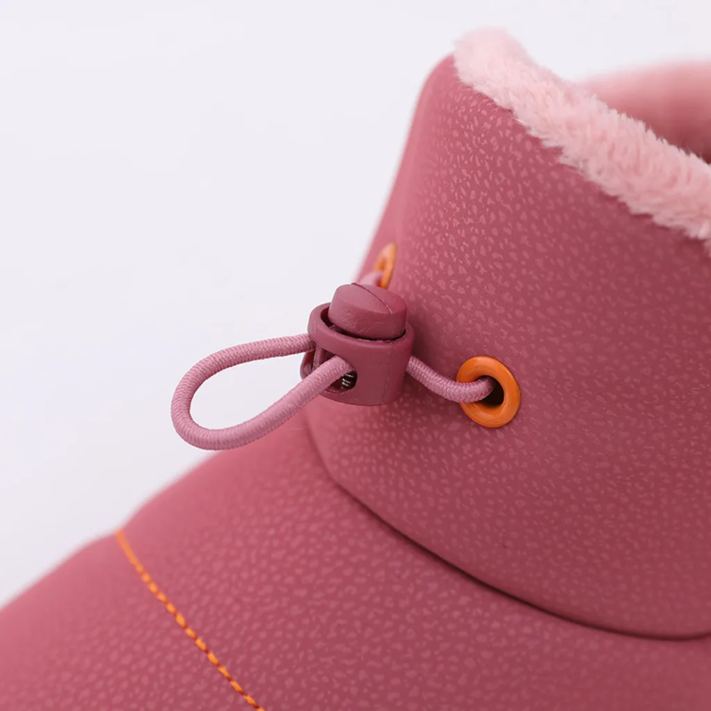 Winter Elastic band Patch Kids Boots Waterproof lightweight snow boot Solid Unisex Nylon Warm girls boots Casual Soft Shoes
