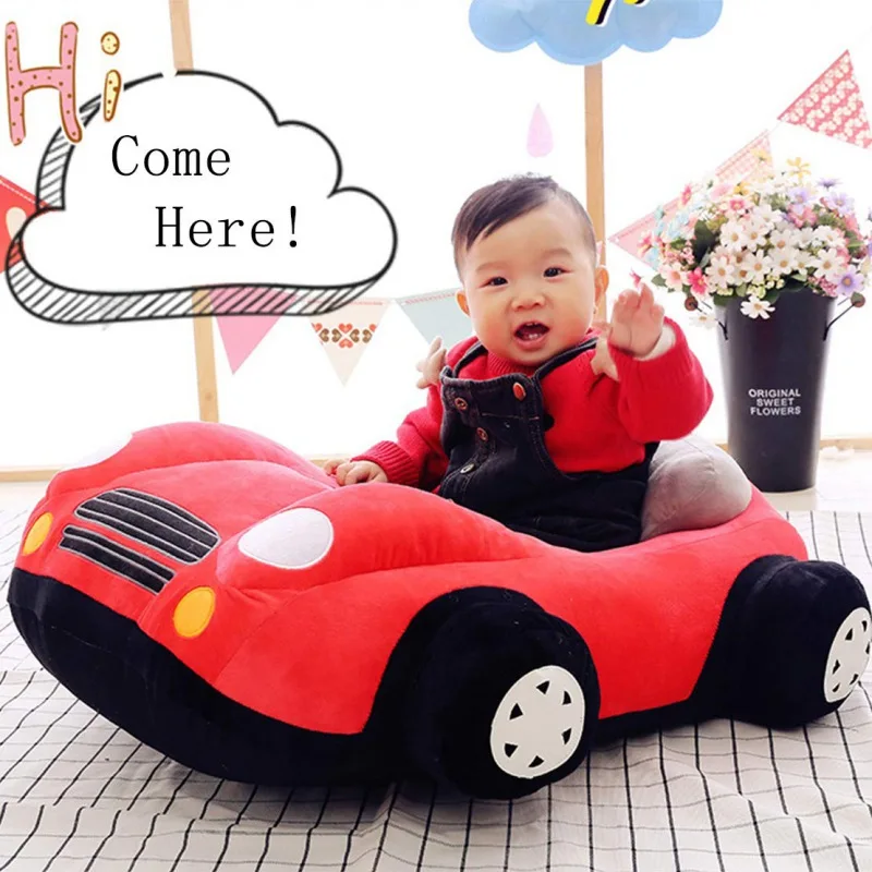  Learning Sit Chair Toddler Cartoon Car-shaped Sofa Baby Cartoon Plush Seat Infant Baby Sitting Chai