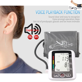 

Bp Heart Rate Tonometer Sphygmomanometer Automatic Medical Upper Arm Blood Pressure meter Cuff Monitor machine smart