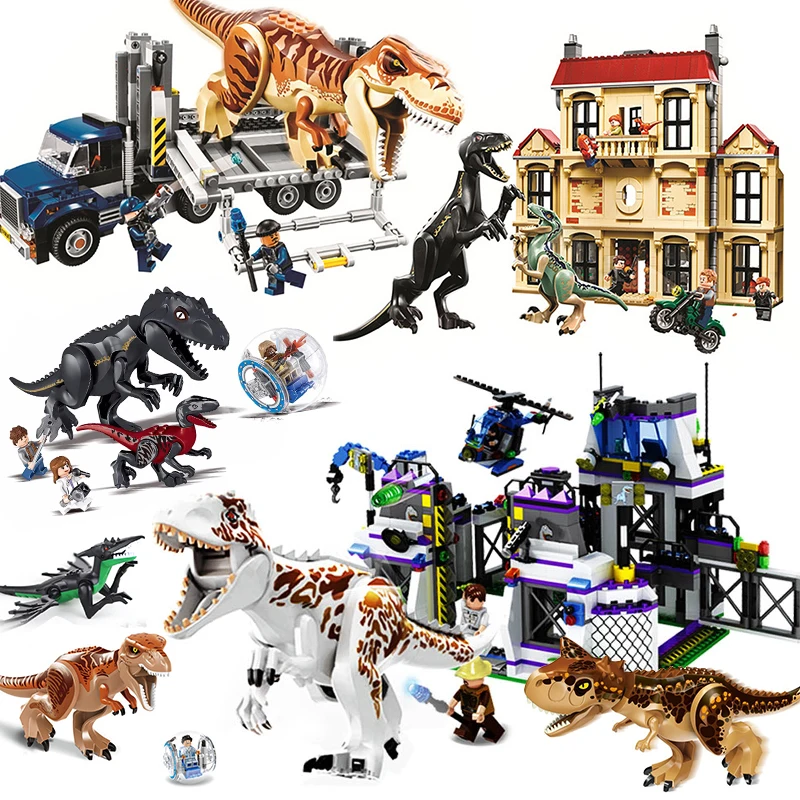 

compatible Legoings jurassic world dinosaurs 2 park fallen kingdom Indoraptor building blocks toys bricks blue owen t rex dinos
