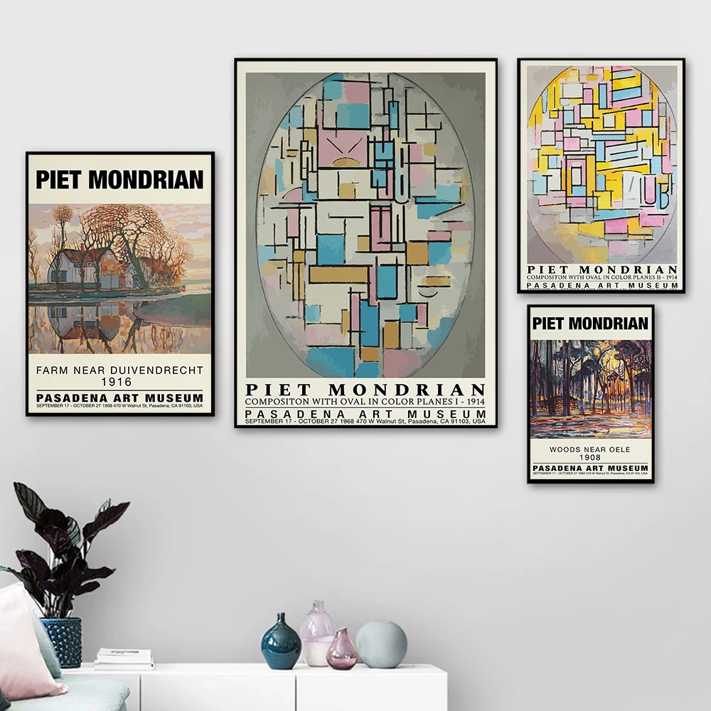 Decorazioni Per La Casa Piet Cornelies Mondrian Classic Art Restrotterse Landscape Exhibition Canvas Print Painting Poster Decorazione Della Parete