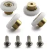 1set /8pcs Shower room pulley bathroom sliding glass door wheels nylon copper roller hanging round ► Photo 2/4