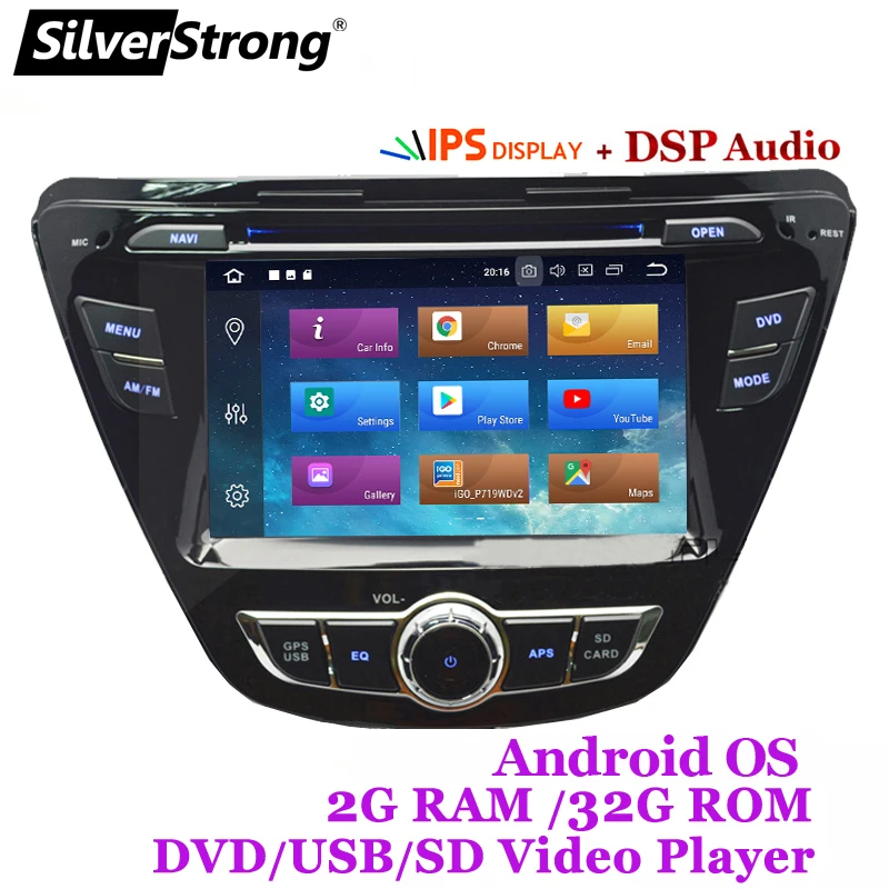 SilverStrong четырехъядерный 32GB DSP Android9.0 автомобильный DVD для hyundai Elantra Avante с wifi 4G модемом gps Автомагнитола стерео