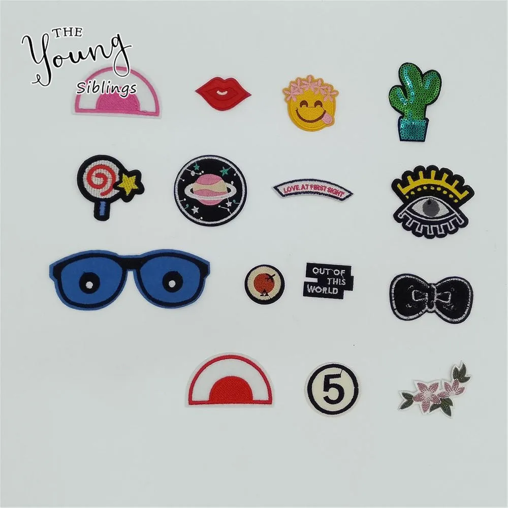 

Fashion style Cartoon Patter Clothing Jeans patches stripes Hot melt adhesive Applique Embroidery DIY Accessories Craft supplies