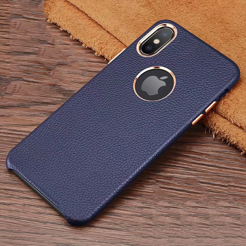 XOOMZ чехол из натуральной кожи для iPhone XS/XS MAX/X/XR, Роскошный ультра тонкий защитный чехол для телефона - Цвет: Синий