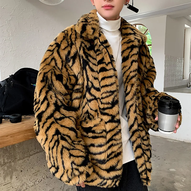 Winter Boyfriend Style Faux Fur Tiger 
