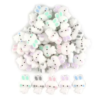 

5 Pcs/pack Newborn Teething Silicone Mini Beads Infants Kids Nursing Accessories Bead Bunny Rabbit Shape Baby Teether