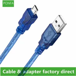 Transparent Blue Braided Micro USB 2.0 Data Cable with Dual Shielding for 0.3m (Blue)