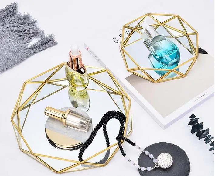 nordic round storage tray cosmetic jewelry storage box desktop ring earring ornaments