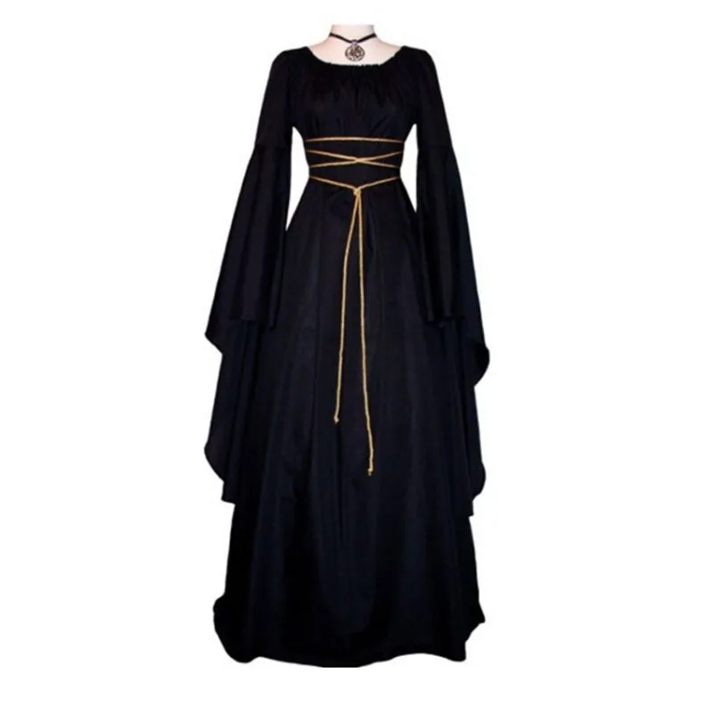 Длинное платье принцессы на Хэллоуин костюм для женщин Косплей страшная ведьма платье в викторианском стиле женское карнавальное маскарадное платье для косплея