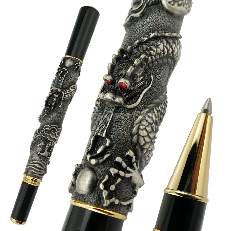 Jinhao Metal Brand New Rollerball Pen Oriental Dragon Series Heavy Pen Grey Pocket Portable Rollerball Pen