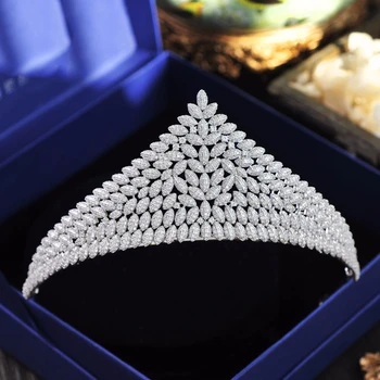 

Elegant Micro-inlaid Zircon Crown Crowns Wedding Full Zircon Tiaras Wedding Hairbands Crystal Hair Jewelry Gifts For Brides