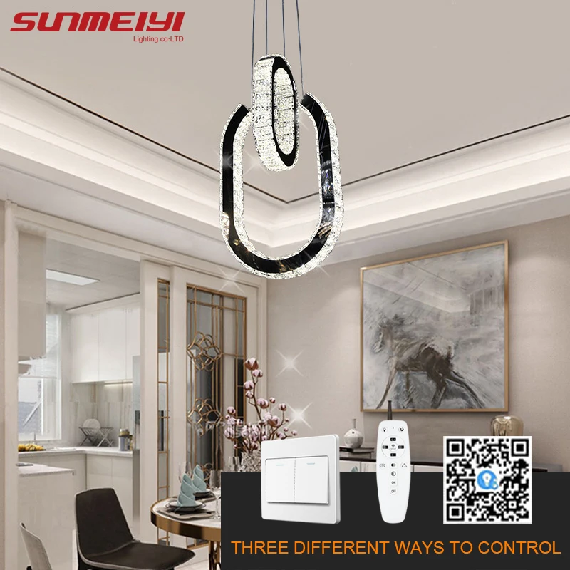 Modern Crystal Chandeliers Rings For Kitchen Living room Bedroom Smart Lighting Dimmable LED Chandelier Suspension люстра лофт